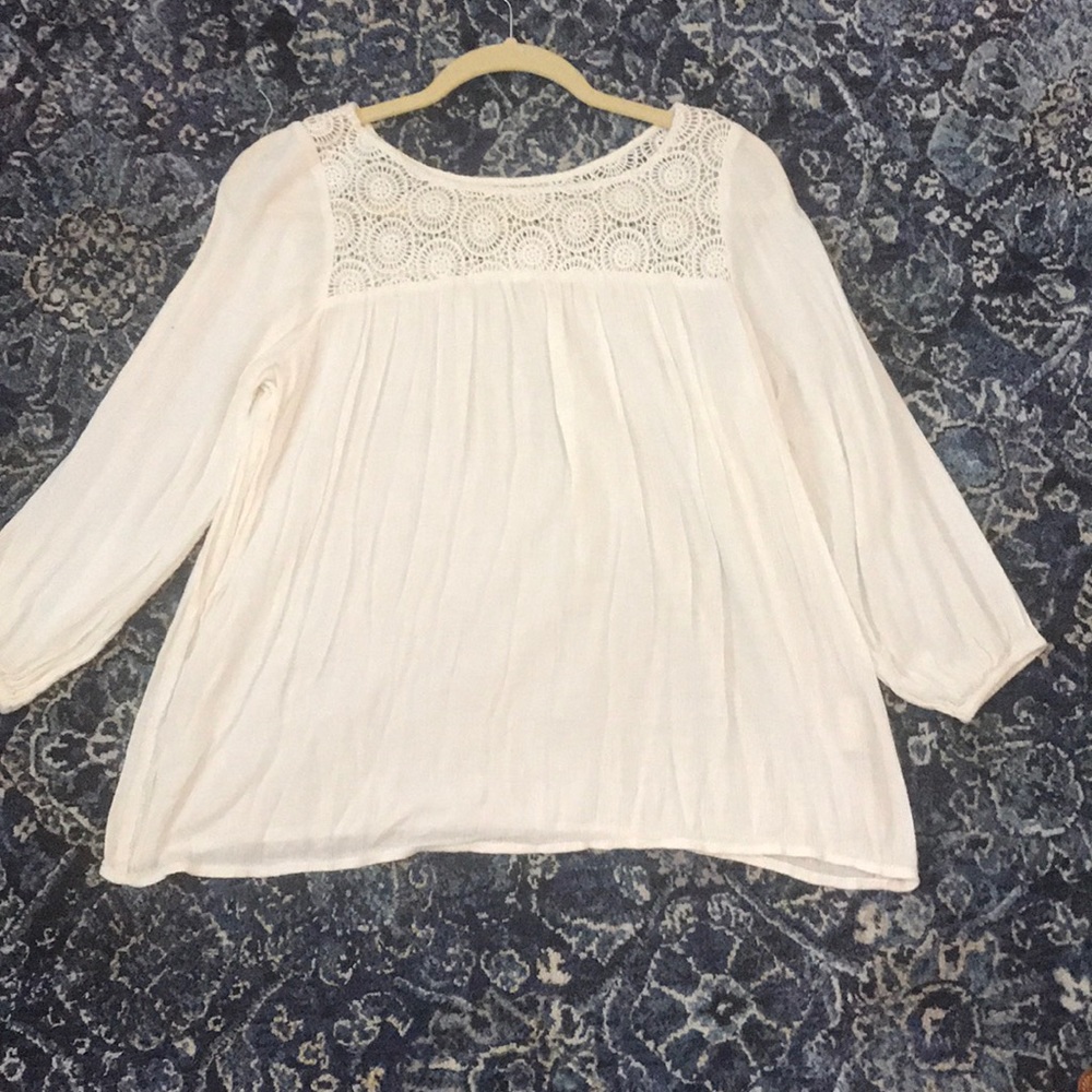 Ralph Lauren off-white lace tunic